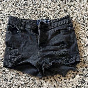 Black jean shorts